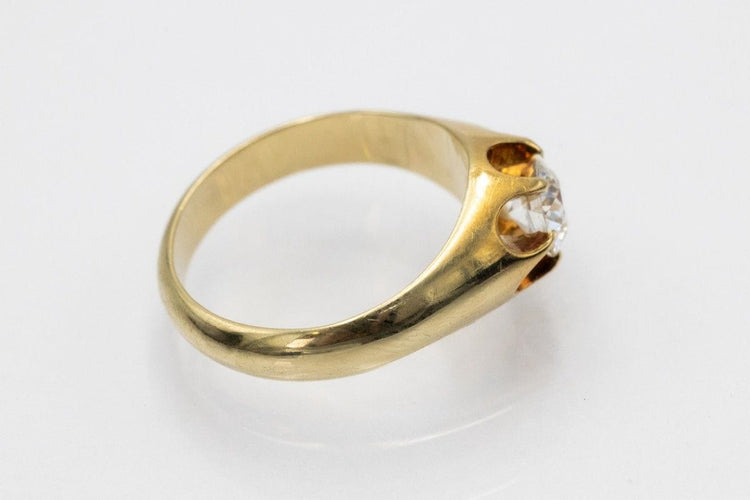 Bague 57 Bague solitaire en or jaune avec diamant taille ancienne de 0,80 ct 58 Facettes 11215