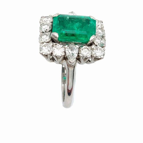 Bague 53 Bague émeraude de Colombie "Merveilleuse" - platine, diamants et émeraude - certifiée 58 Facettes 227