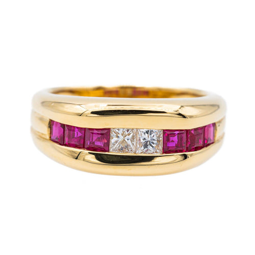 Bague 54 Bague Or jaune Diamant, Rubis 58 Facettes 3182207CN