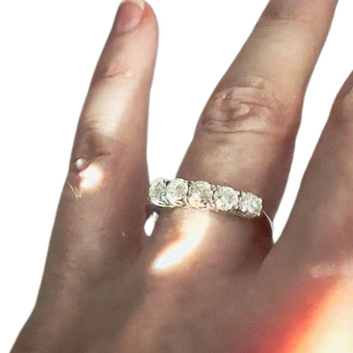 Bague 56 Bague serre-tête contemporaine du XXe siècle avec diamants 58 Facettes Q372B