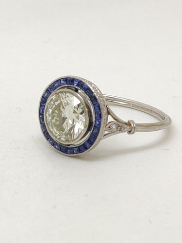 Bague Bague Art Déco en or blanc et diamants taille ancienne, années 1930 58 Facettes