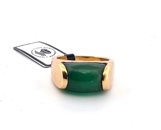 Bague 51 BULGARI - Bague en or jaune avec jadéite 58 Facettes