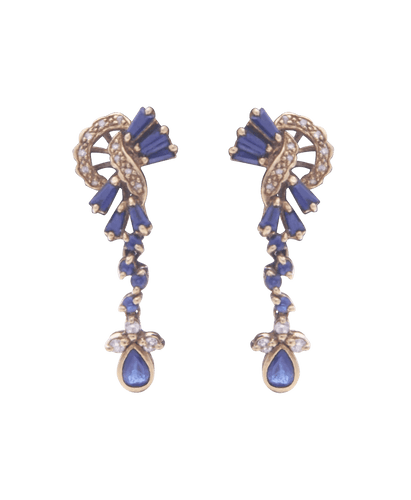 Earrings Dangling earrings Blue Seahorse 18K Yellow Gold Sapphire Diamond 58 Facettes BO210103/BLUEHIPPOCAMPE
