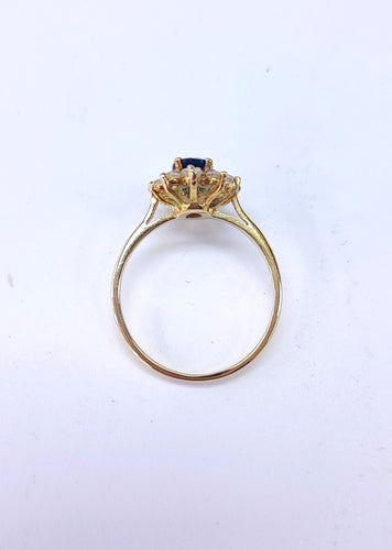 Bague 51 Bague marguerite or jaune saphir et diamant 58 Facettes Bag.marg.S-DV.38