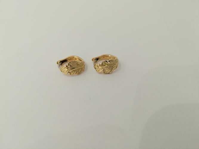 Boucles d Oreille Feuilles Or Jaune 58 Facettes