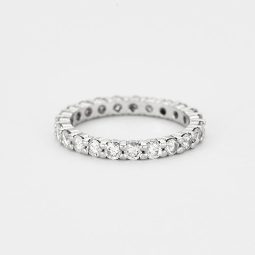 Bague 55 Alliance dite américaine en or gris et diamants 58 Facettes 127210119557