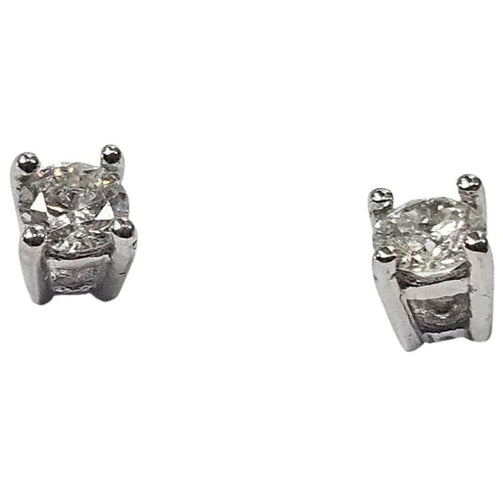 Boucles d'oreilles Boucles d'oreilles clous classiques avec diamant naturel, taille brillant, or blanc 58 Facettes Q406B