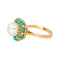 Bague 52 Bague  Marguerite  Or jaune Perle, Turquoise 58 Facettes 4462733CN