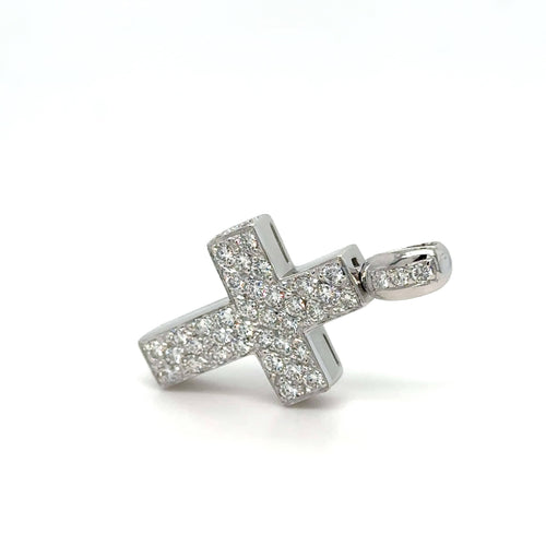 Pendentif PENDENTIF CROIX OR BLANC DIAMANTS 58 Facettes Ref 1.0000040/4