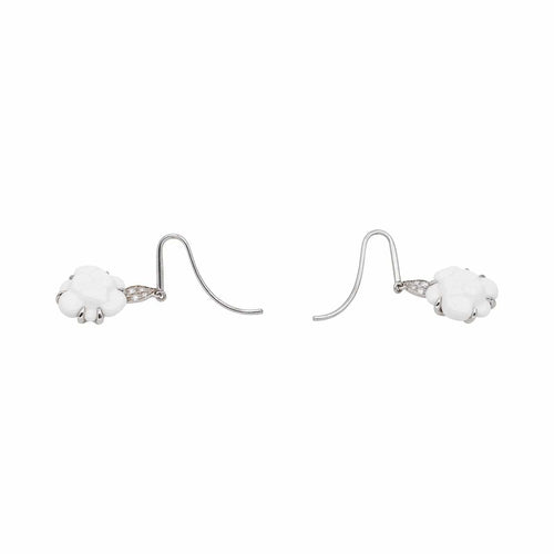 Boucles d'oreilles Chanel Boucles d'oreilles Dormeuses Camélia Or blanc Agate, Diamant 58 Facettes 4944033RV