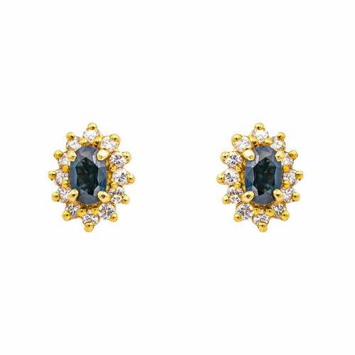 Boucles d'oreilles Boucles d'oreilles  Puces Or jaune Saphir, Diamant 58 Facettes 4443920RV
