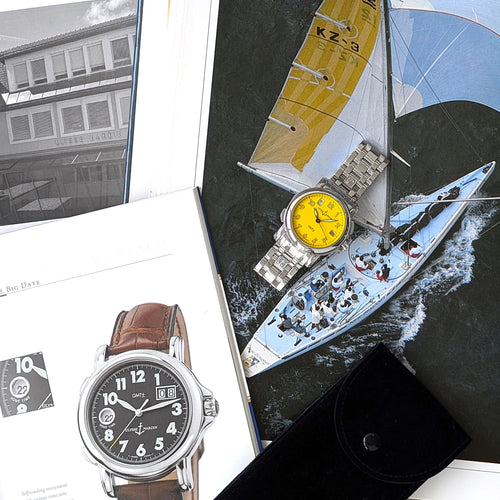 Montre Ulysse Nardin San Marco GMT + Dual Time Date 203-22 Stainless Steel Yellow Dial Automatic 58 Facettes