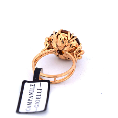 Bague 55 Bague vintage - Or jaune 18 carats - Quartz 58 Facettes