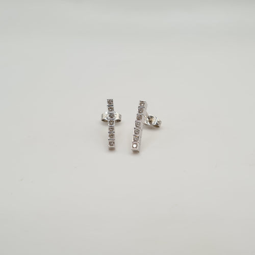 Boucles d'oreilles Boucles d’oreilles souples or blanc 18 carats serties de diamants 58 Facettes