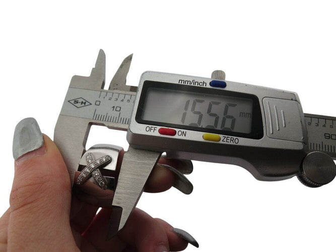 Bague 56 bague CHAUMET liens croises gm t56 asymetrique en or blanc diamants 0.45ct 58 Facettes 268855