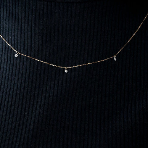 Collier COLLIER OR ROSE 3 DIAMANTS 0,09ct 58 Facettes M8927