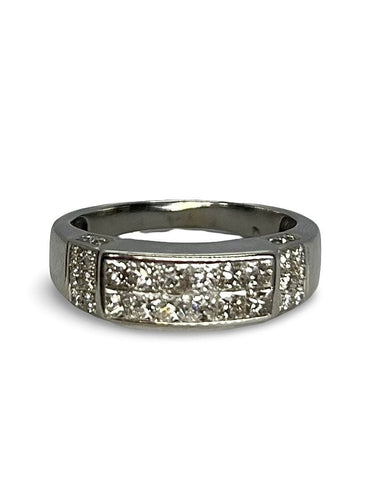 Bague 52 Bague or blanc et diamants 1 ct 58 Facettes 00069601