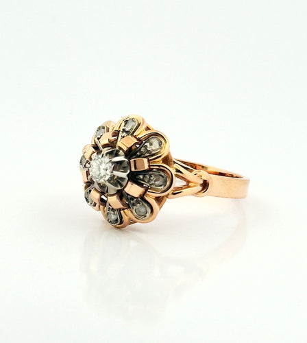 Bague 53 Bague ancienne en or et diamants 58 Facettes