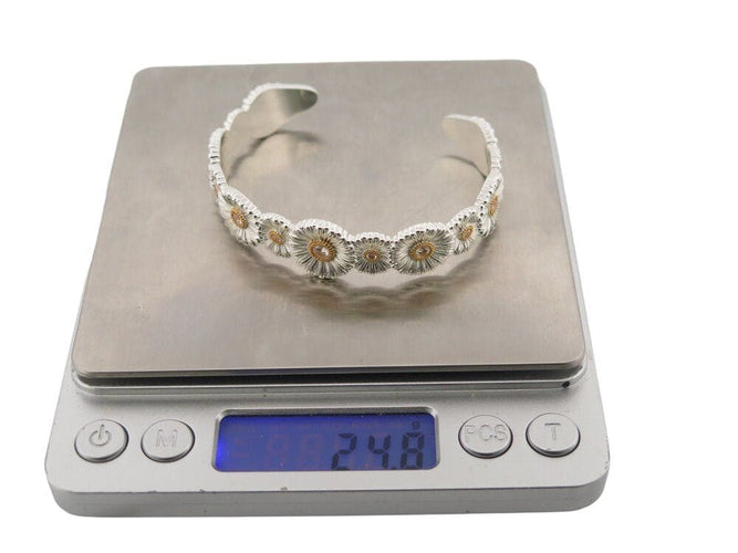 Bracelet bracelet BUCCELLATI manchette blossoms marguerite argent daisy 58 Facettes 269492