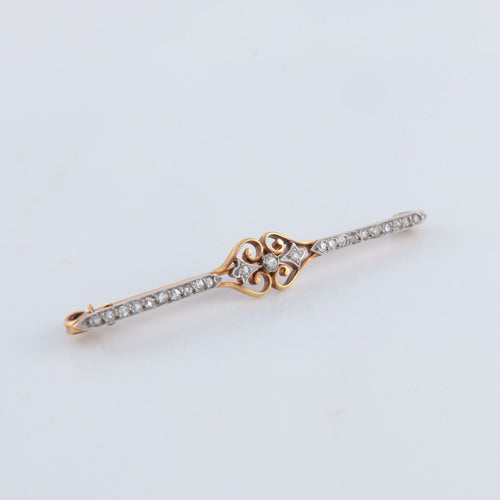 Broche Broche double coeur or jaune et diamants 58 Facettes P3L5