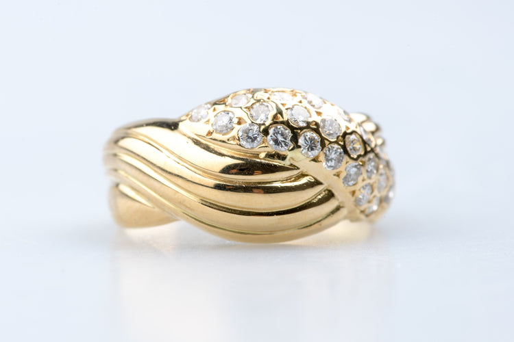 Bague 51 Bague en or jaune pavée de diamants 0,40 ct 58 Facettes BG31300540-107