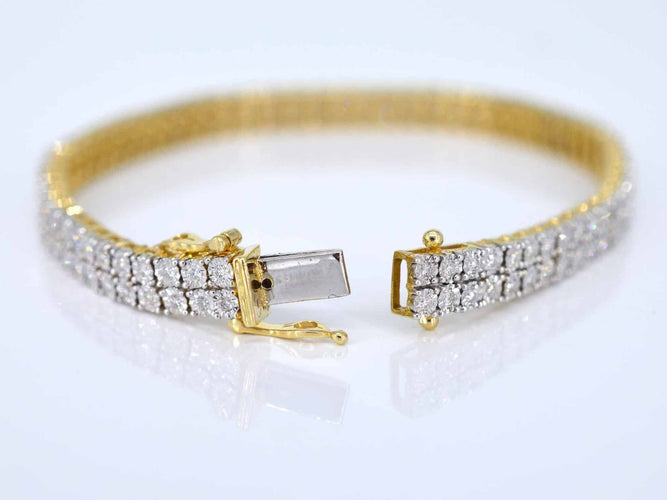 Bracelet Bracelet de tennis en or avec 2 rangées de diamants de 1,50 carat 58 Facettes 2148