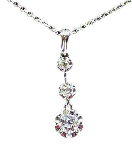 Collier Pendentif Diamants 1900 sur chaîne 58 Facettes AB119