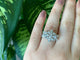 Bague 54 Bague diamant fantaisie cocktail de fleurs 58 Facettes RNG-76