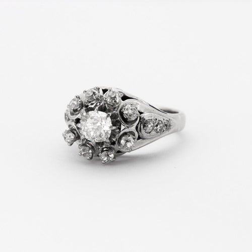 Bague 60 Bague Dôme Diamants Or Blanc 58 Facettes