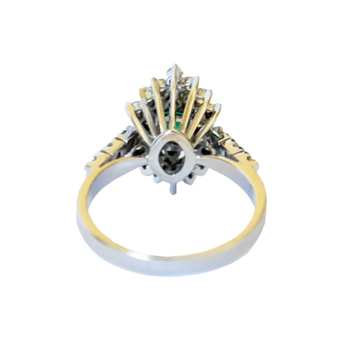 Bague 52.5 bague rétro en or avec diamant et émeraude 58 Facettes Q159B