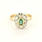 Bague 55 Bague marguerite ancienne émeraude diamants en or deux tons 58 Facettes LMB-289