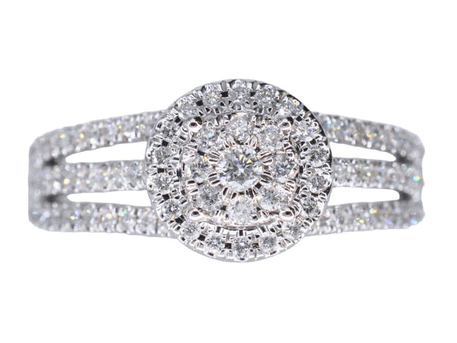 Bague 54 Bague entourage en or blanc avec diamants 58 Facettes 2009