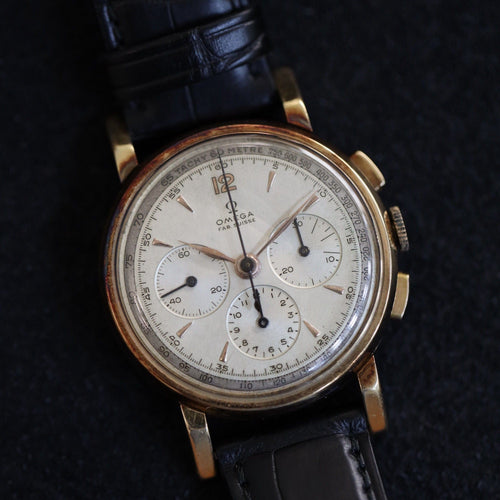 Montre Montre Omega Chronographe Vintage – Or Rose 18k – Calibre 27 – Année 1947 – Non polie 58 Facettes FB10738