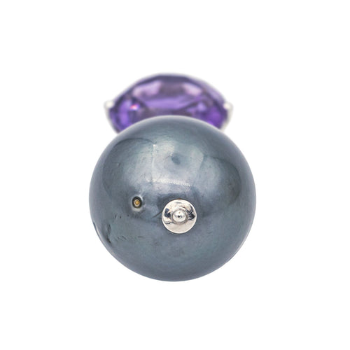 Pendentif Pendentif Or blanc Perle, Améthyste 58 Facettes 578317CD