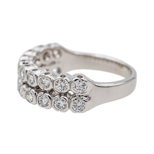 Bague 51 Bague Demi alliance Or blanc, Platine Diamant 58 Facettes 3429844CN