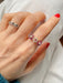 Bague 54 Bague or jaune, fleurs rubis diamants 58 Facettes