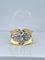 Bague 51 Bague Tank en or jaune 18 carats et platine sertie de diamants 58 Facettes AB665
