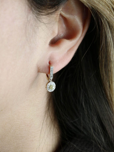 Boucles d'oreilles Boucles d'oreilles dormeuses anciennes diamants perles 58 Facettes 1199.5