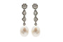 Boucles d'oreilles Boucles d'oreilles vintage classiques avec diamants et perles, première moitié du XXe siècle 58 Facettes 11391