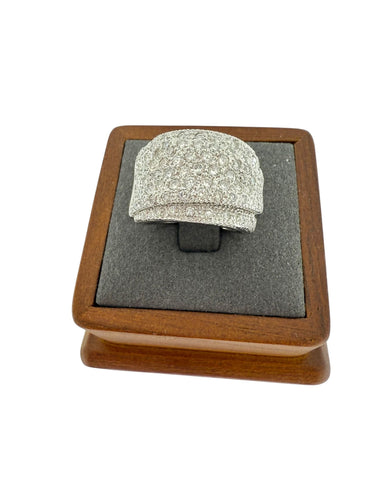 Bague 53.5 Bague or blanc certifiée HRD avec diamants 58 Facettes