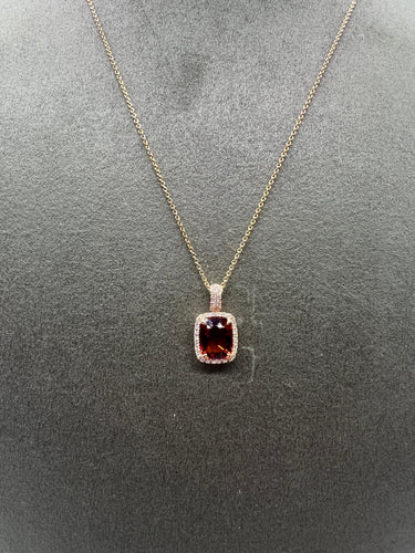 Collier Collier en or jaune 18 carats avec citrine mandarine et diamant 58 Facettes