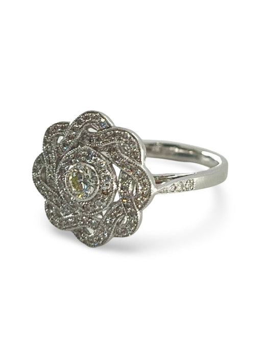 Bague Bague or blanc et diamants 1,10 ct 58 Facettes 00016101