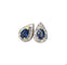 Boucles d'oreilles Paire de puces d'oreilles en or gris et jaune saphirs et diamants 58 Facettes