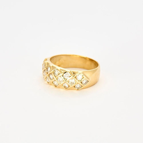 Bague 56 Bague or jaune sertie de 19 diamants de 0,09 ct (1.71ct au total) 58 Facettes 1-0000212/1