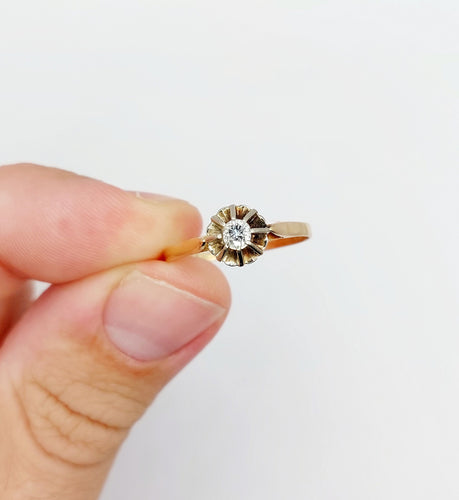 Bague 60.5 Bague solitaire art déco or rose et diamant 58 Facettes A05709