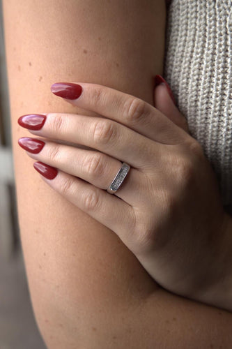 Bague 50 Bague Bandeau Or blanc Diamant 58 Facettes 2313082CN