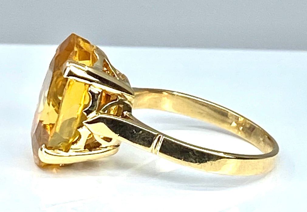 Bague 52 Bague or jaune, citrine 58 Facettes AB385