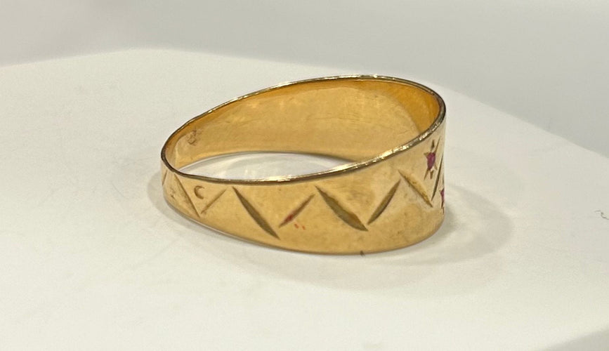 Bague Bague or jaune rubis 58 Facettes LP490