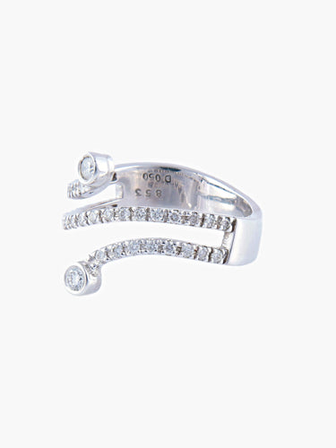 Bague 55 Bague Or Blanc Diamants 58 Facettes