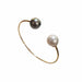 Bracelet Bracelet rigide or jaune et perles 58 Facettes 52950077